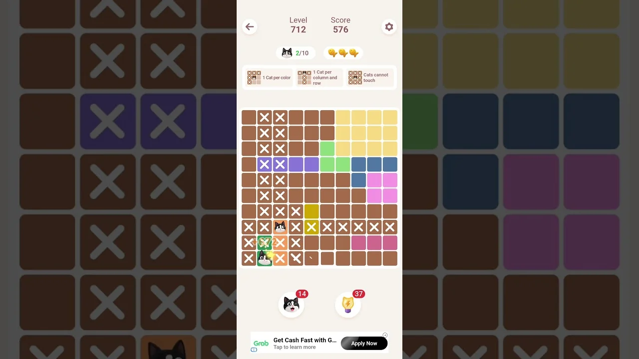 Meowdoku Level 712 board layout