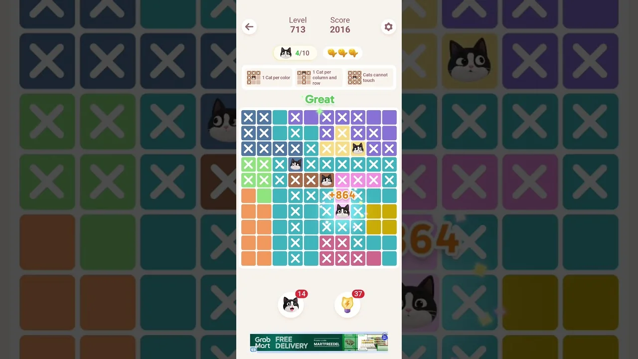 Meowdoku Level 713 board layout