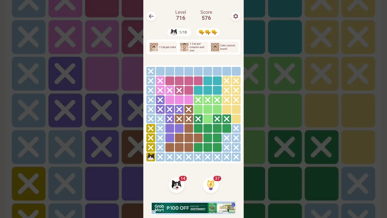 Meowdoku Level 716 board layout