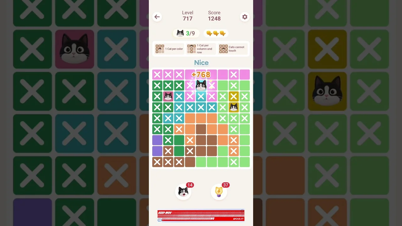 Meowdoku Level 717 board layout