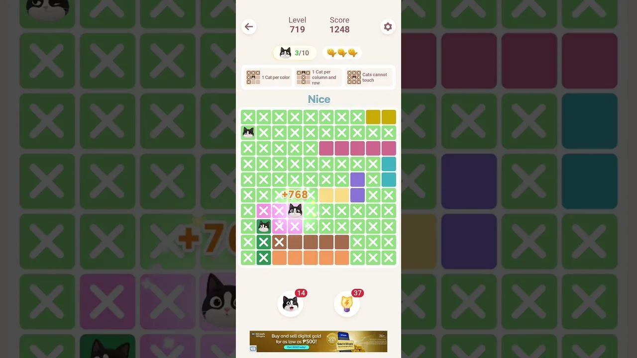 Meowdoku Level 719 board layout