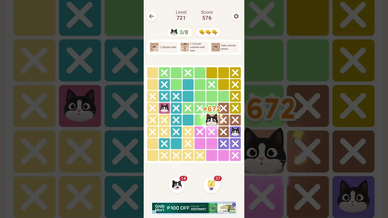 Meowdoku Level 721 board layout