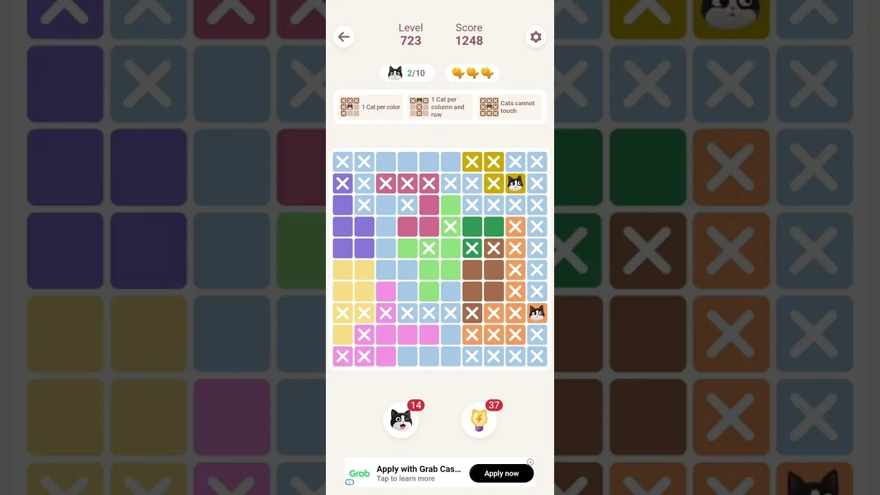 Meowdoku Level 723 board layout
