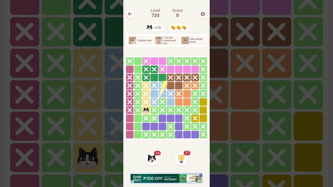 Meowdoku Level 735 board layout