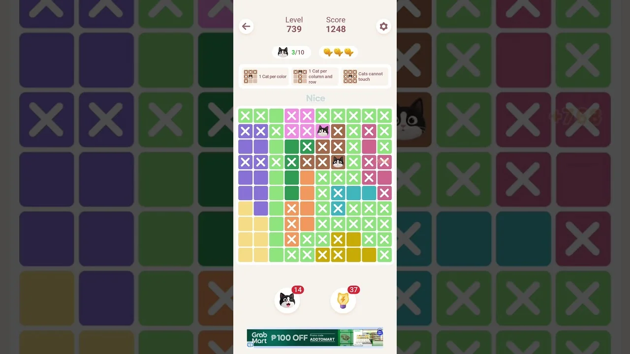 Meowdoku Level 739 board layout