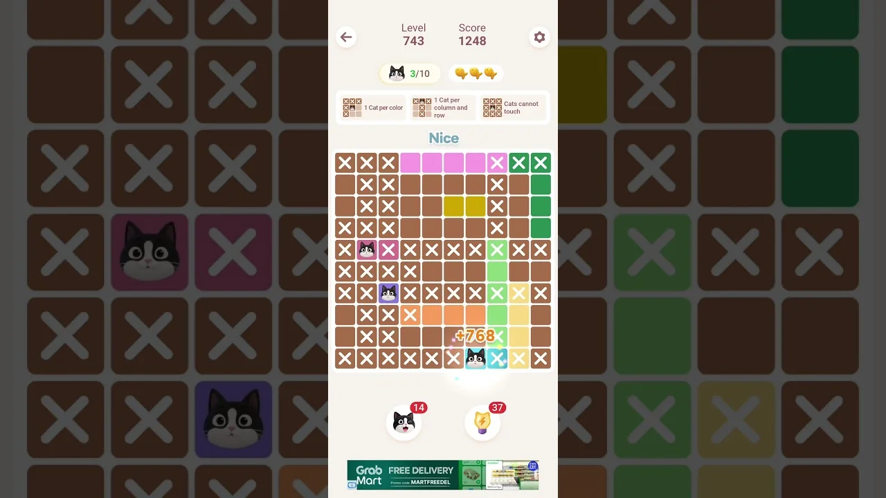Meowdoku Level 743 board layout