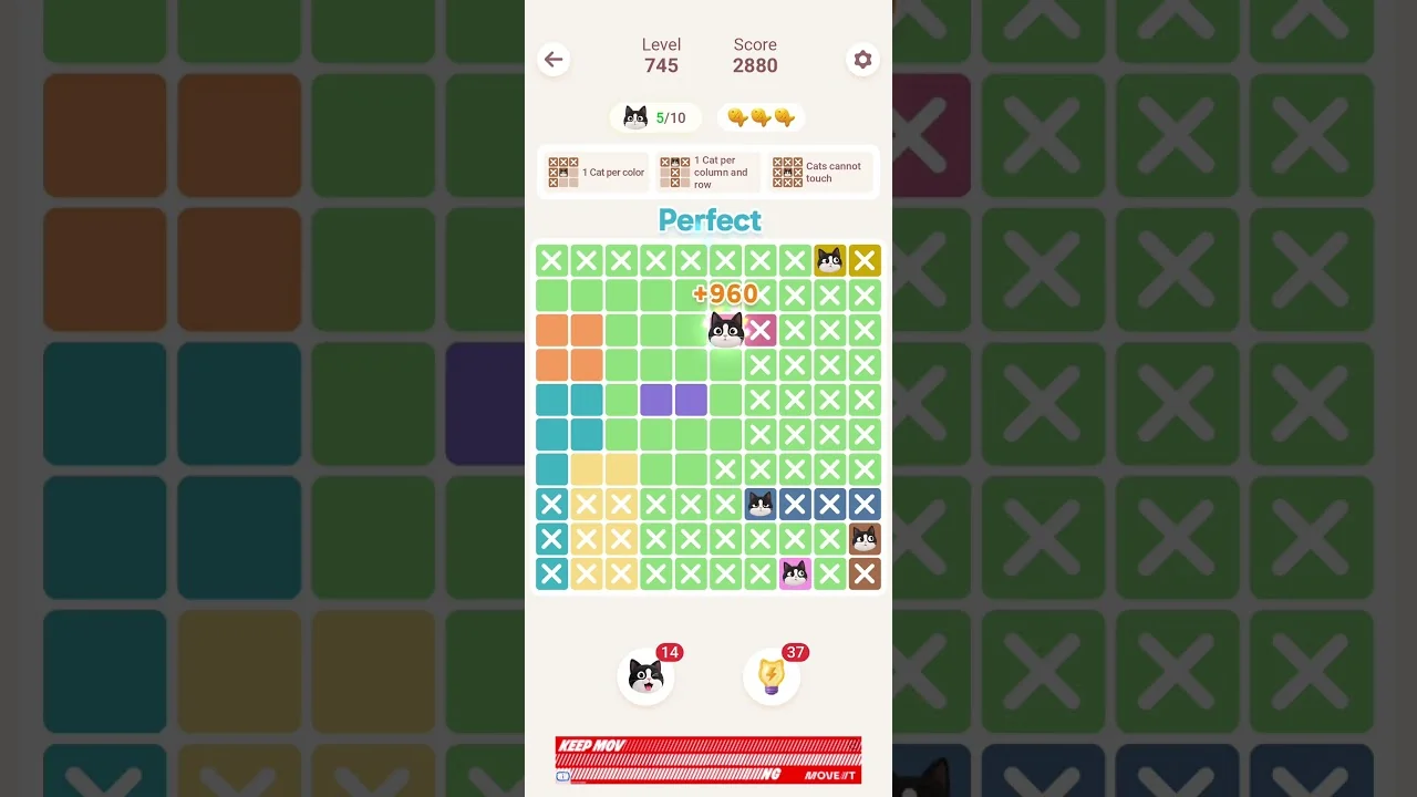 Meowdoku Level 745 board layout