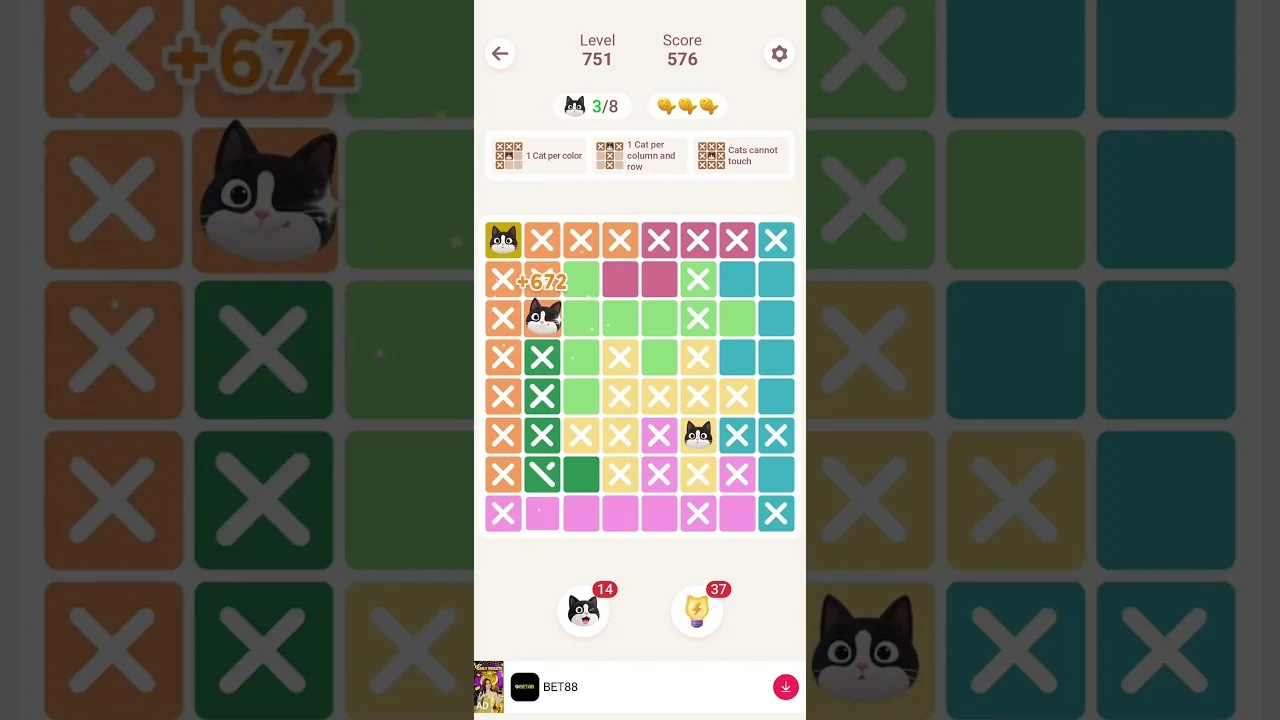 Meowdoku Level 751 board layout