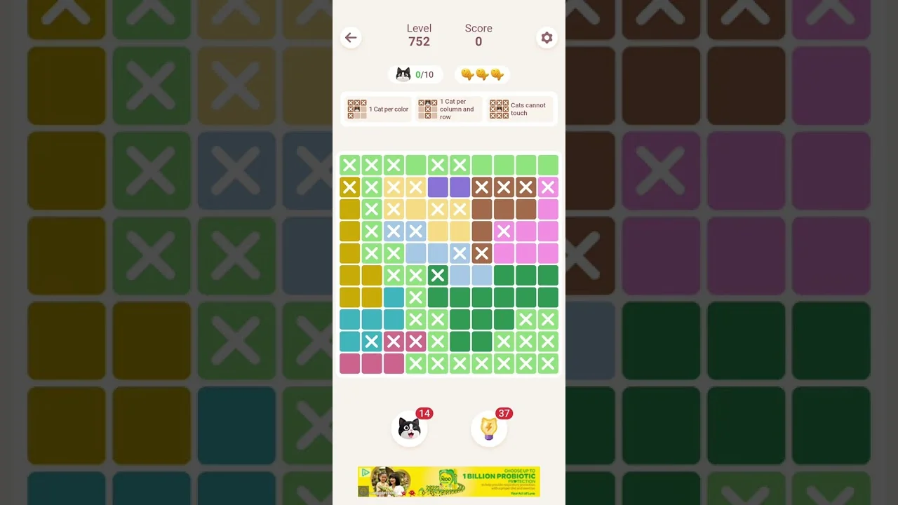 Meowdoku Level 752 board layout