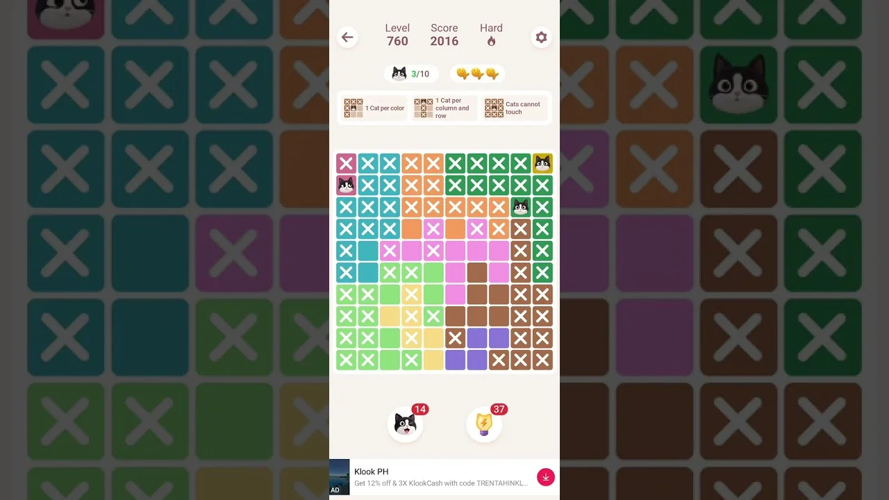 Meowdoku Level 760 board layout