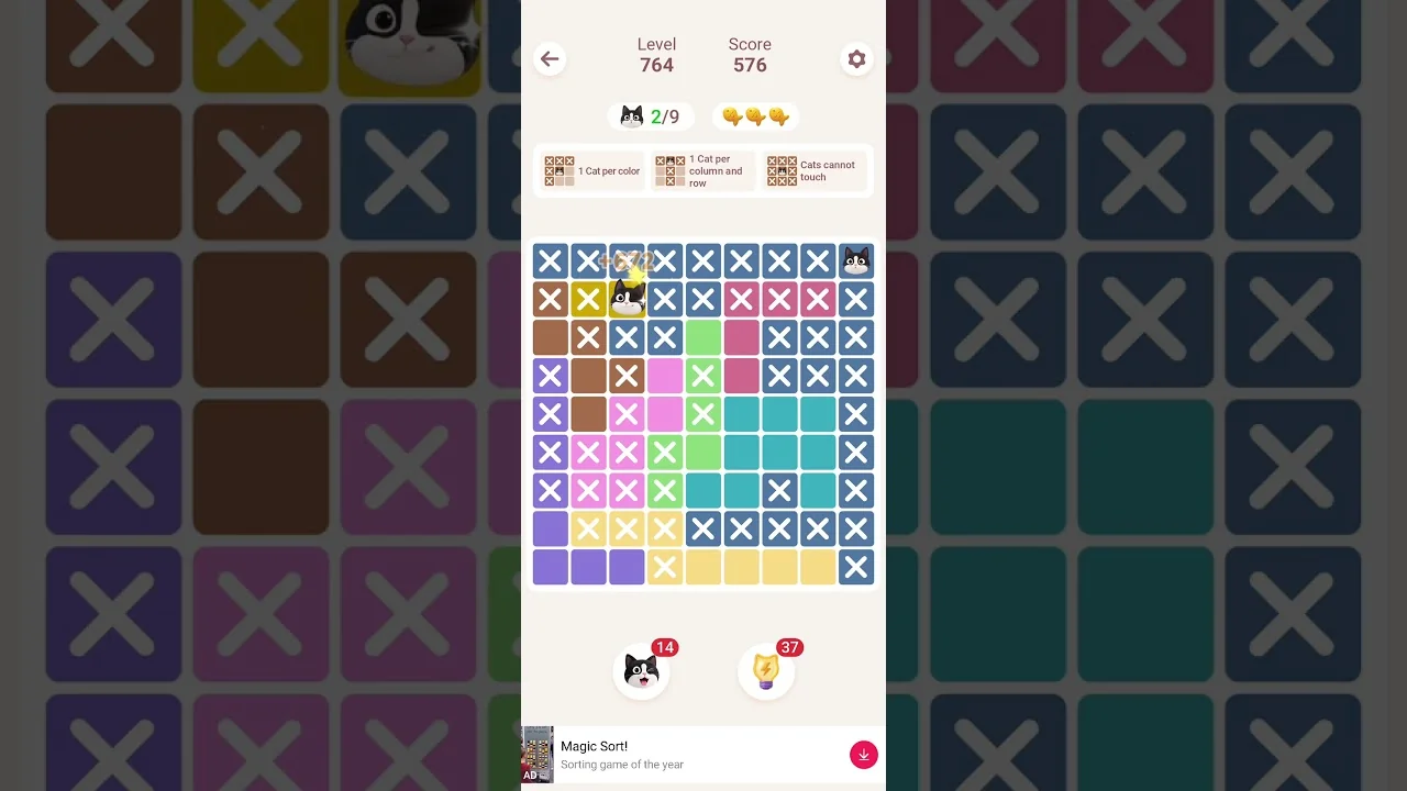 Meowdoku Level 764 board layout