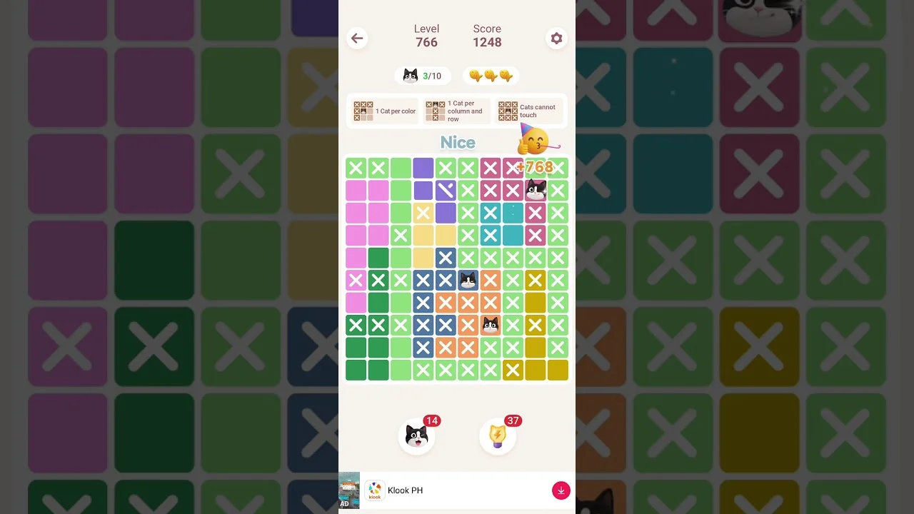 Meowdoku Level 766 board layout