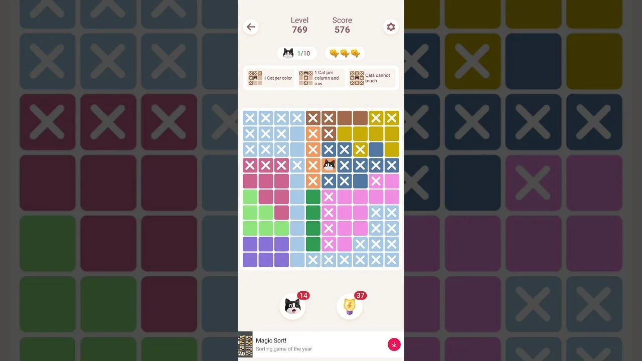 Meowdoku Level 769 board layout