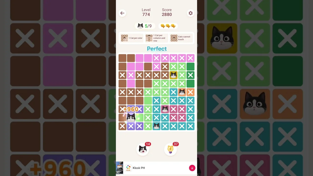 Meowdoku Level 774 board layout