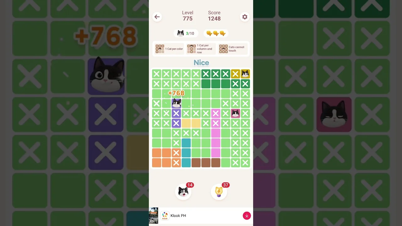 Meowdoku Level 775 board layout