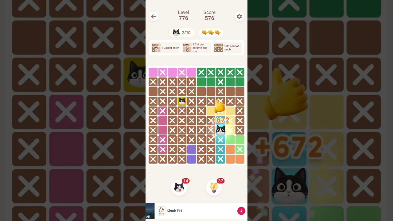 Meowdoku Level 776 board layout