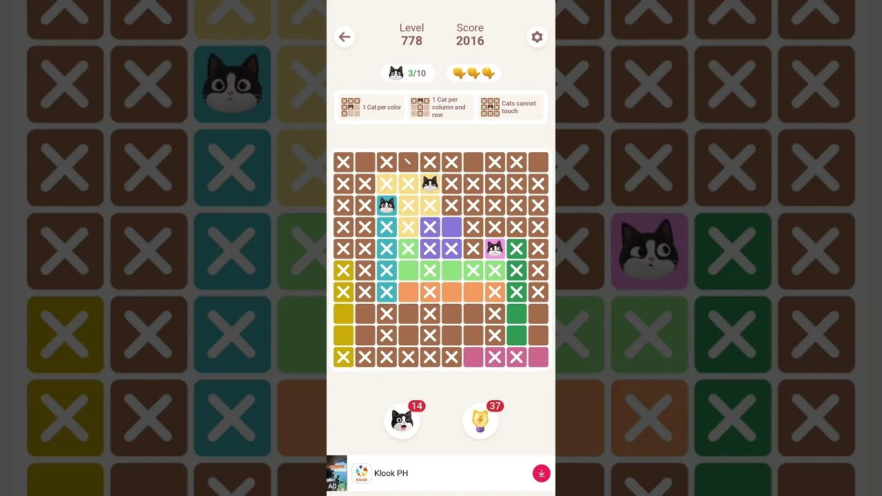 Meowdoku Level 778 board layout