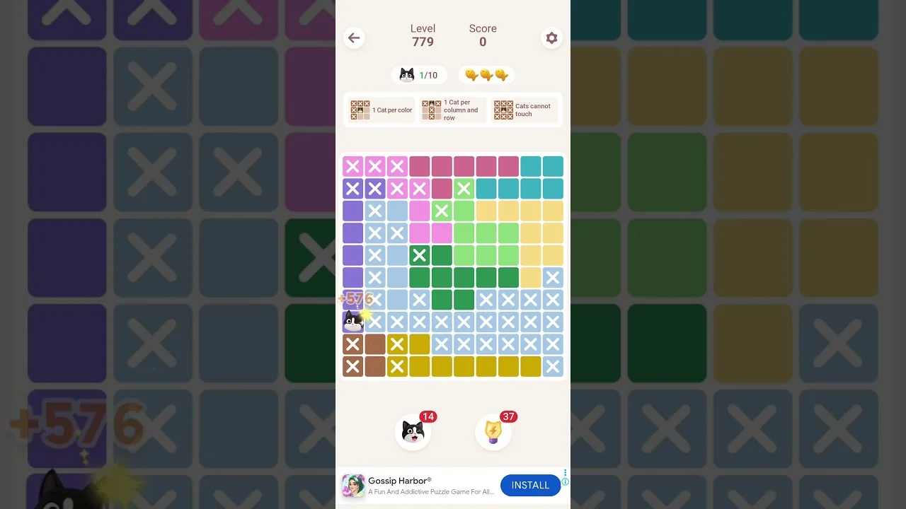 Meowdoku Level 779 board layout