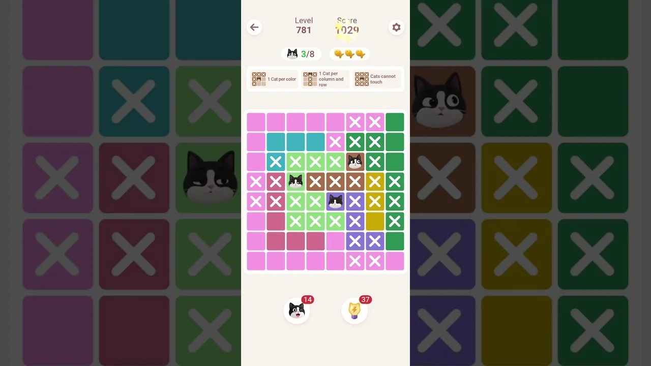 Meowdoku Level 781 board layout