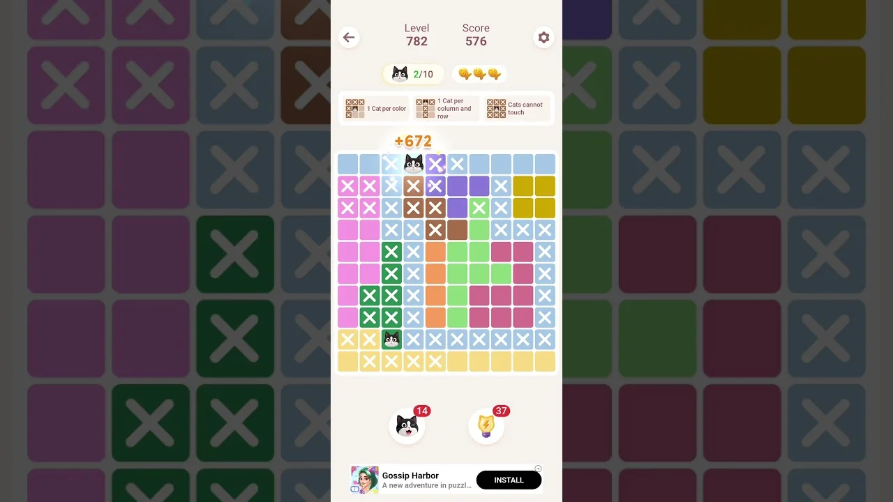 Meowdoku Level 782 board layout