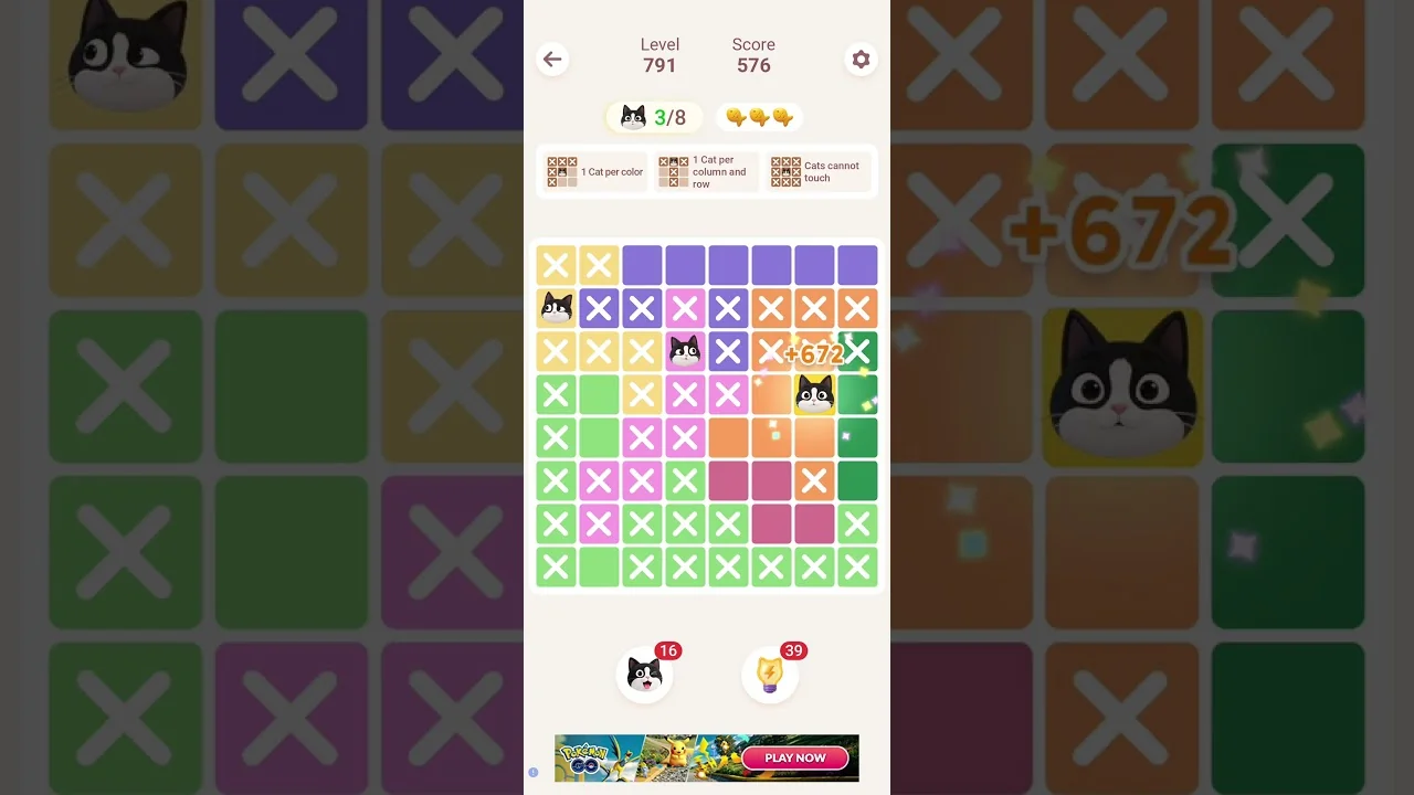 Meowdoku Level 791 board layout