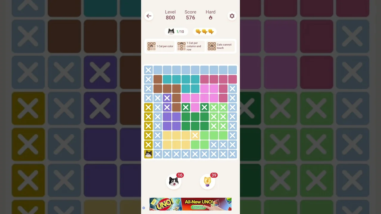 Meowdoku Level 800 board layout