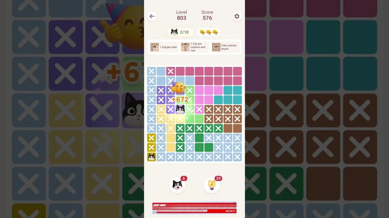 Meowdoku Level 803 board layout