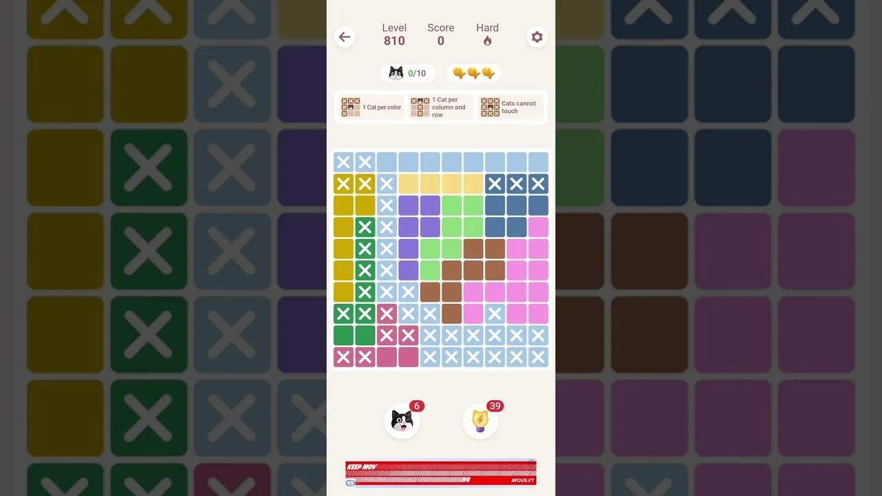 Meowdoku Level 810 board layout