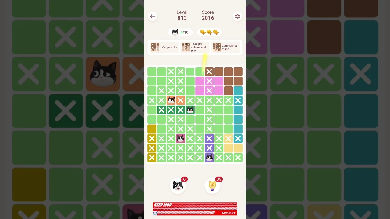 Meowdoku Level 813 board layout