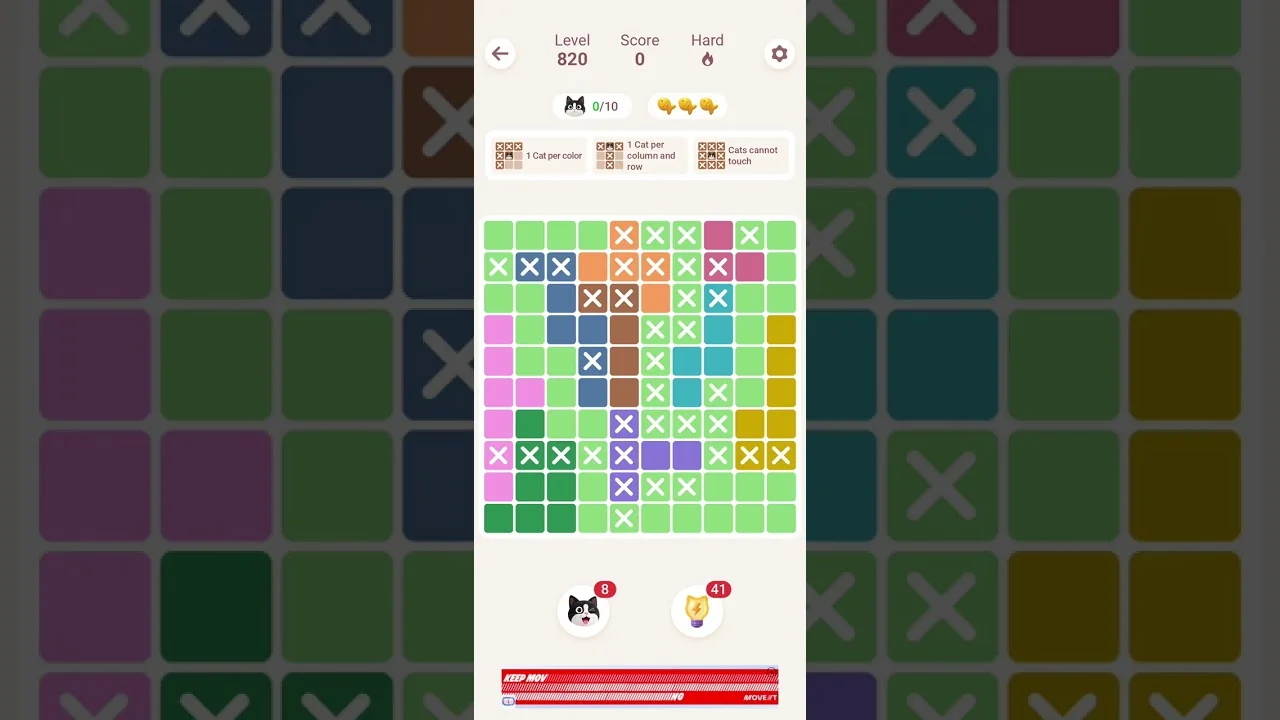 Meowdoku Level 820 board layout
