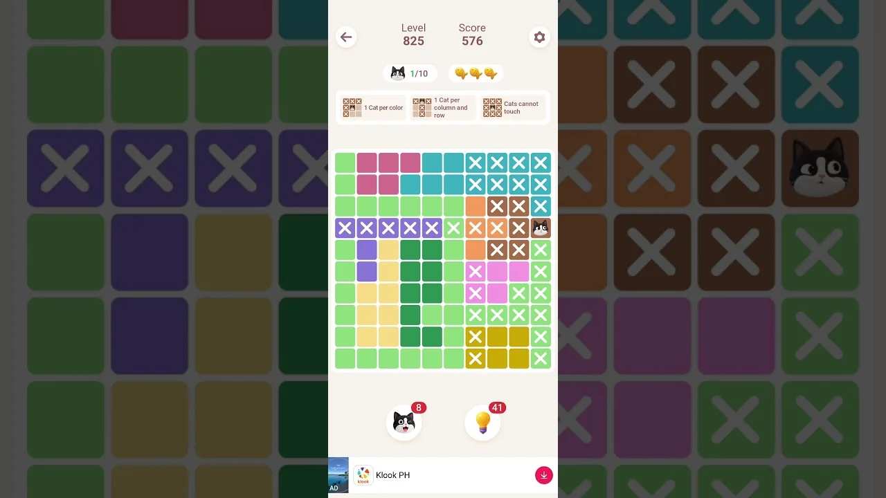 Meowdoku Level 825 board layout