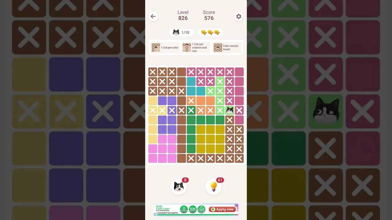 Meowdoku Level 826 board layout