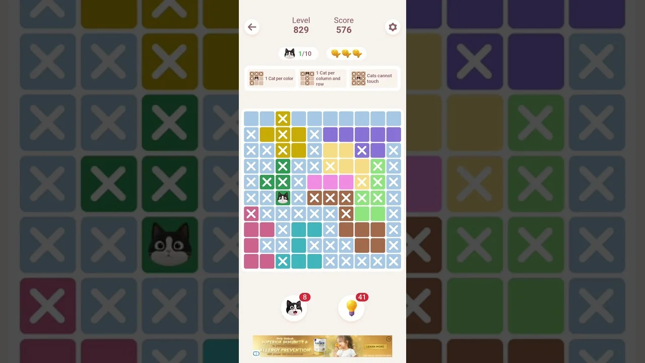 Meowdoku Level 829 board layout