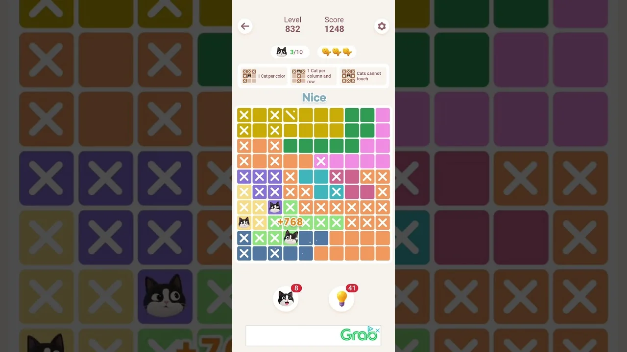 Meowdoku Level 832 board layout