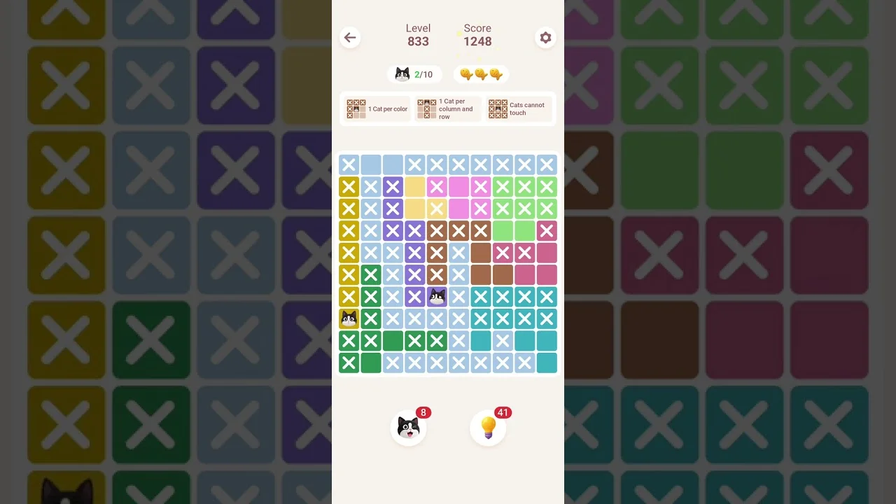 Meowdoku Level 833 board layout