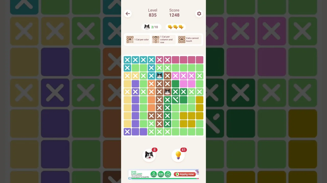 Meowdoku Level 835 board layout