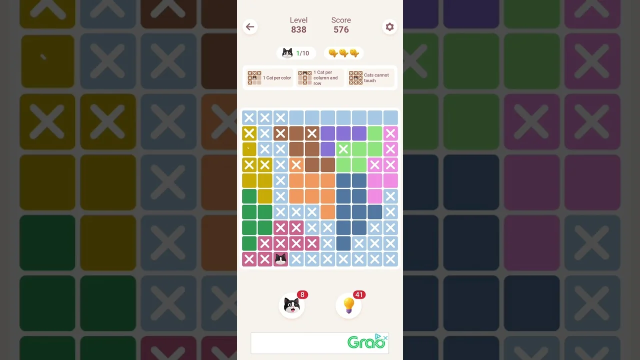 Meowdoku Level 838 board layout