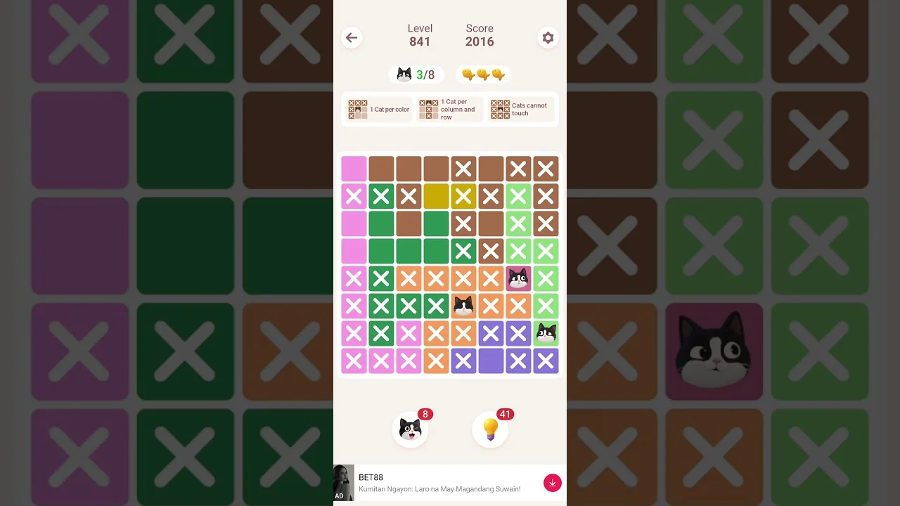Meowdoku Level 841 board layout
