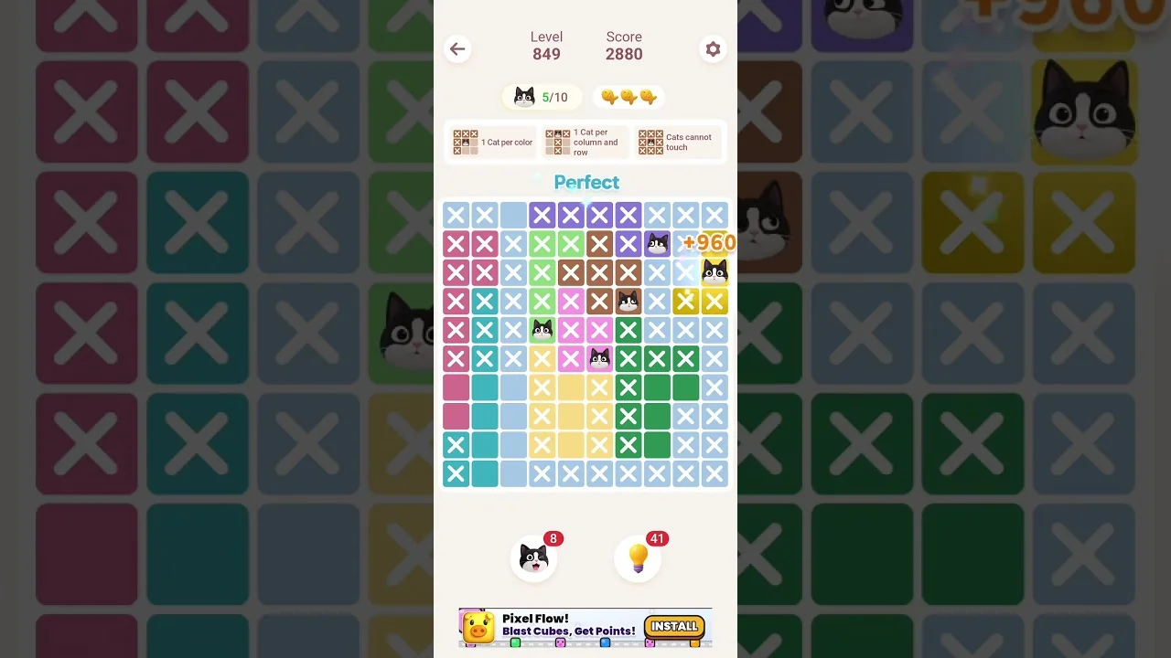 Meowdoku Level 849 board layout