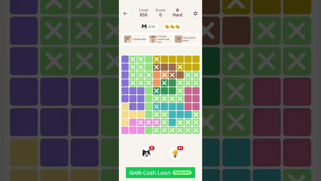 Meowdoku Level 850 board layout