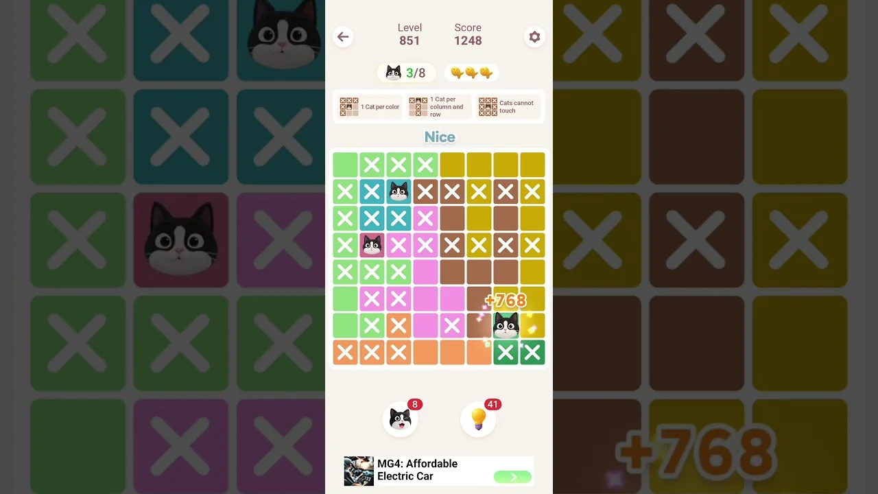 Meowdoku Level 851 board layout