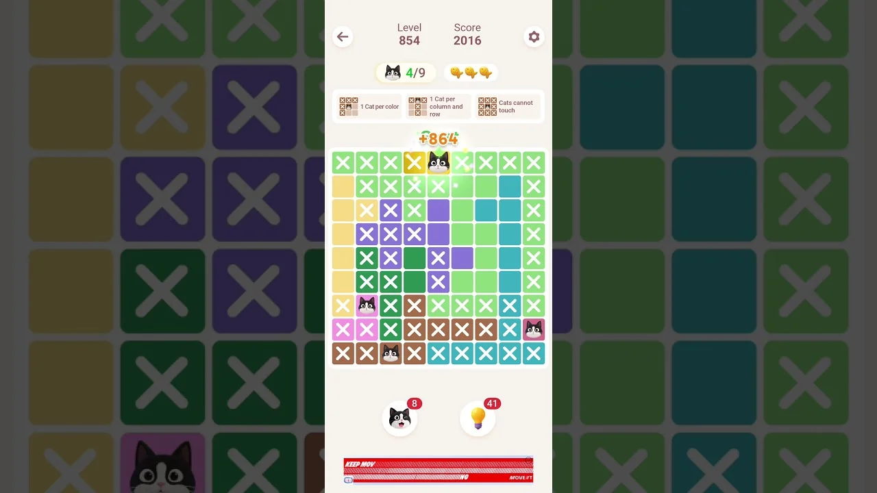 Meowdoku Level 854 board layout
