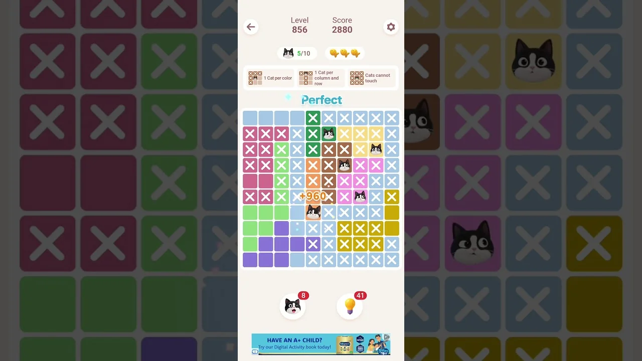 Meowdoku Level 856 board layout