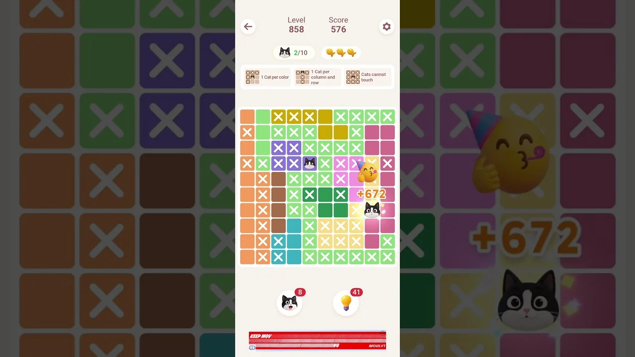 Meowdoku Level 858 board layout