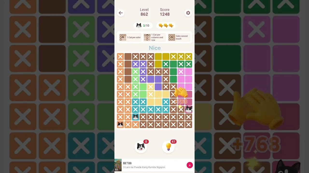 Meowdoku Level 862 board layout
