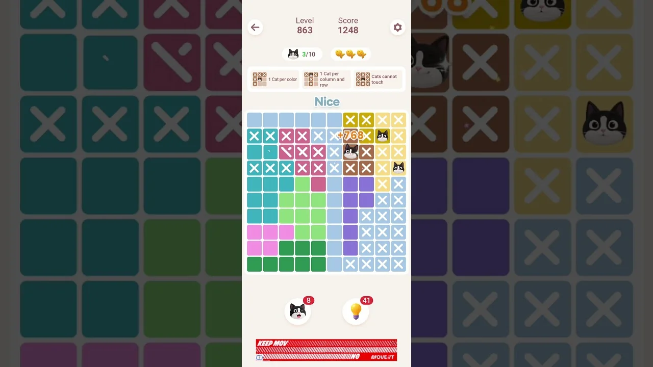 Meowdoku Level 863 board layout