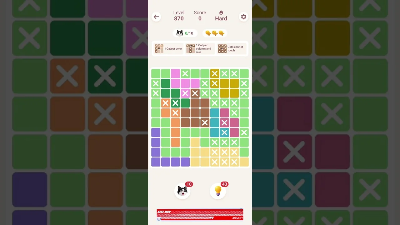 Meowdoku Level 870 board layout