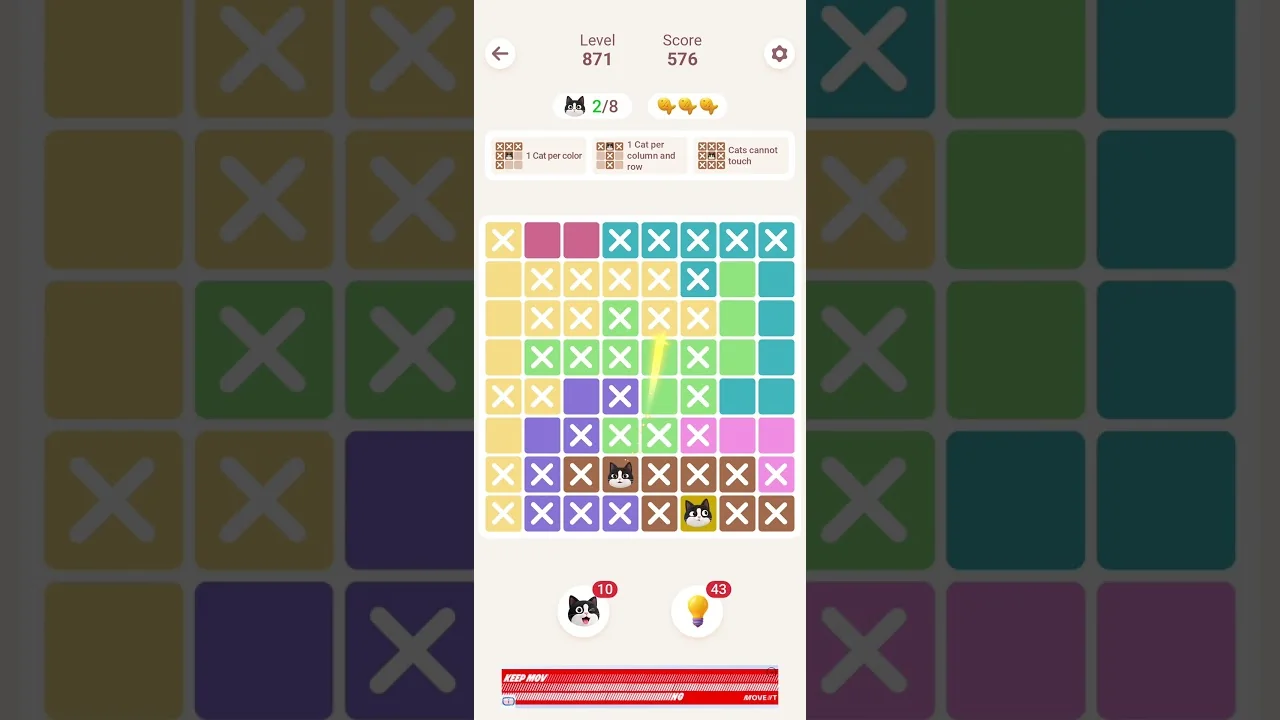 Meowdoku Level 871 board layout