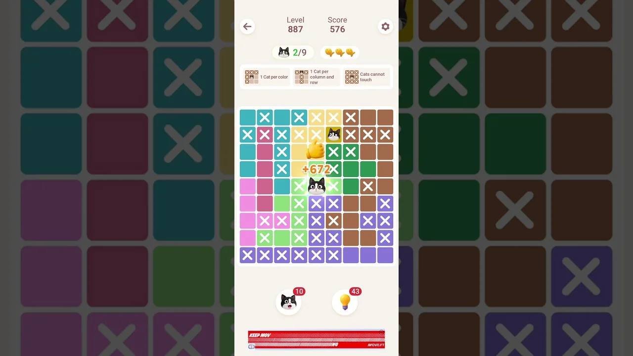Meowdoku Level 887 board layout