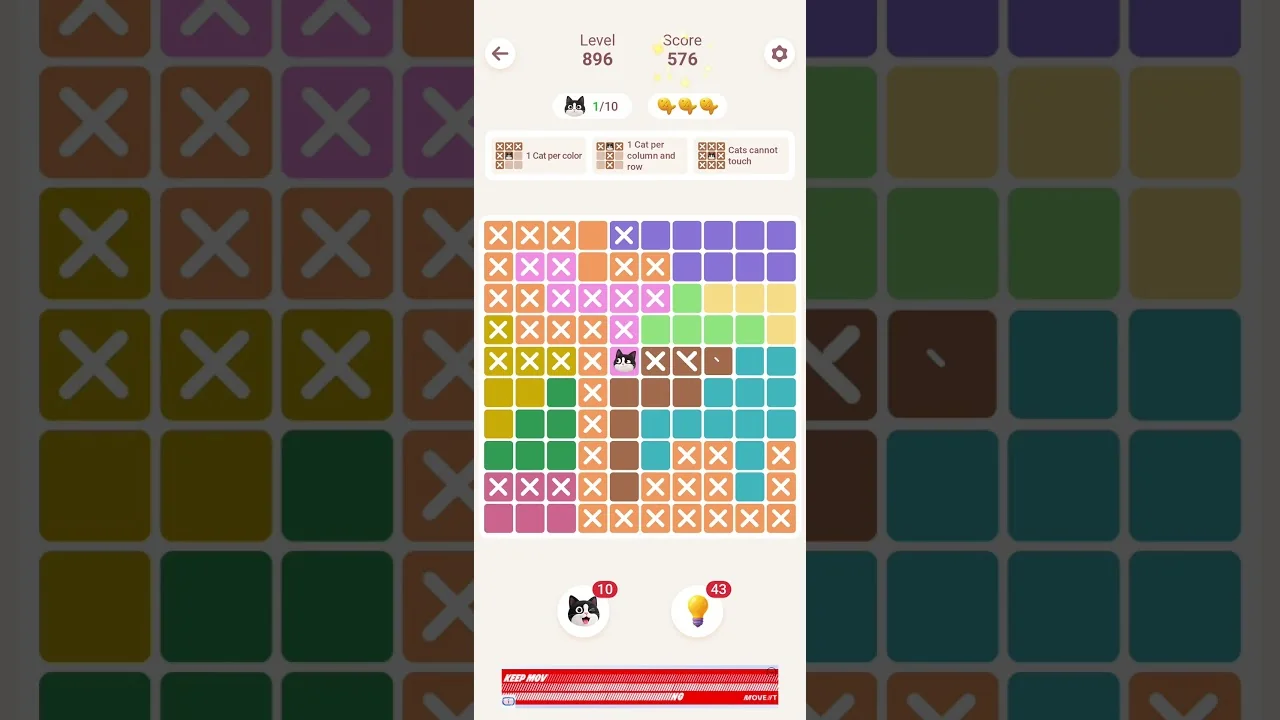 Meowdoku Level 896 board layout